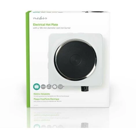 NEDIS Plaque Chauffante Électrique 1500W 185 Mm Protection Contre La Surchauffe 6 NEDIS Plaque Chauffante Électrique 1500W 185 Mm Protection Contre La Surchauffe – Image 4