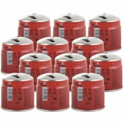 Pack 12 Cartouches Gaz 190g ALPENTECH Butane Propane Perçable Sécurité Stop-gaz