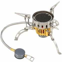 ASUPERMALL Poele A Gaz Coupe-Vent, Pour La Randonnee Pique-Nique, Or