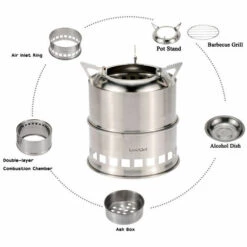 LIXADA Poele A Bois Pliant En Acier Inoxydable, Pique-Nique De Camping En Plein Air 9 LIXADA Poele A Bois Pliant En Acier Inoxydable, Pique-Nique De Camping En Plein Air -Pas Cher Réchaud Boutique 18358298 3