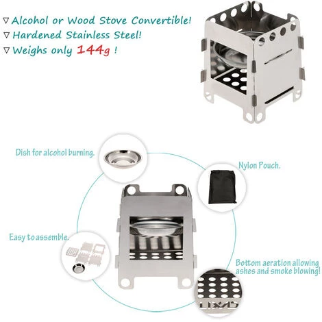 LIXADA Poele A Bois Leger En Plein Air Pour Camping, Avec Sac De Rangement 5 LIXADA Poele A Bois Leger En Plein Air Pour Camping, Avec Sac De Rangement – Image 3