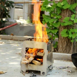 LIXADA Poele A Bois Pliant En Acier Inoxydable, Camping De Cuisine En Plein Air -Pas Cher Réchaud Boutique 18368874 3