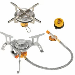 LIXADA Ensemble De Cuisiniere A Gaz Pliable De Camping, Avec Adaptateur De Tete De Conversion Au Gaz