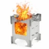 ASUPERMALL Poele A Bois Pliant En Titane, Poele De Camping En Plein Air -Pas Cher Réchaud Boutique 18449039 1