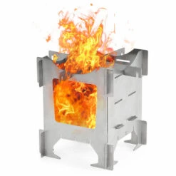 ASUPERMALL Poele A Bois Pliant En Titane, Poele De Camping En Plein Air