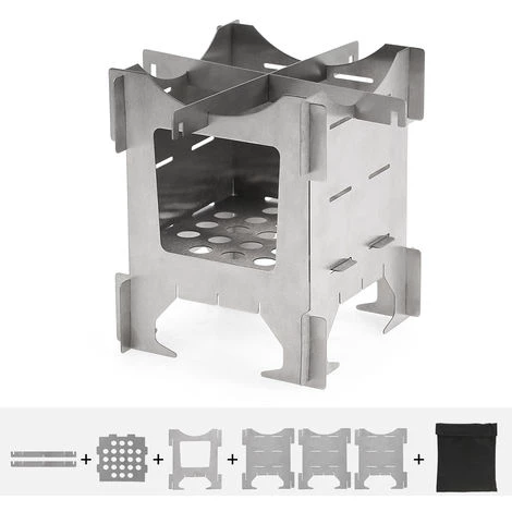 ASUPERMALL Poele A Bois Pliant En Titane, Poele De Camping En Plein Air 5 ASUPERMALL Poele A Bois Pliant En Titane, Poele De Camping En Plein Air – Image 3
