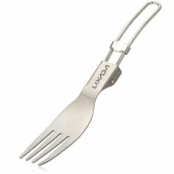 LIXADA Fourchette Pliante En Titane, Vaisselle D'Exterieur Ultralegere