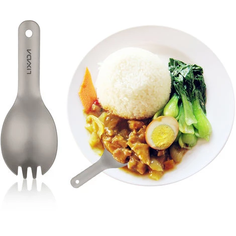 LIXADA Fourche En Titane A Manche Court, Couverts De Camping En Plein Air Ultra-Legers 4 LIXADA Fourche En Titane A Manche Court, Couverts De Camping En Plein Air Ultra-Legers – Image 2