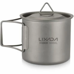 LIXADA Coupe En Titane Ultraleger, Avec Poignee Pliable, 300Ml