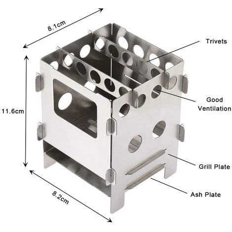LIXADA Poele A Bois Pliant En Acier Inoxydable 4 LIXADA Poele A Bois Pliant En Acier Inoxydable – Image 2