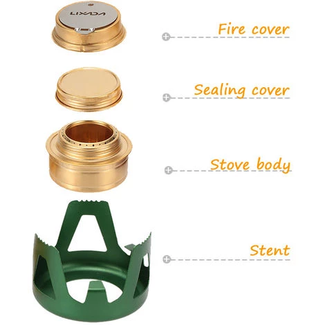 LIXADA Poele A Alcool Ultra-Leger En Alliage De Cuivre, Vert 3 LIXADA Poele A Alcool Ultra-Leger En Alliage De Cuivre, Vert