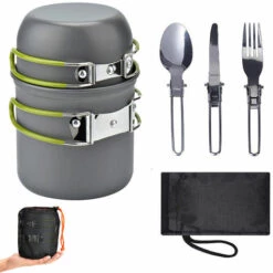 ASUPERMALL Ustensiles De Cuisine De Camping Ultralegers, Vert