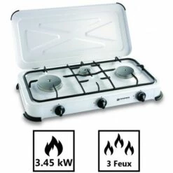 Réchaud Gaz Portable 3 Feux 3450W Blanc Laqué Couvercle Plaque De Cuisson KEMPER 8 Réchaud Gaz Portable 3 Feux 3450W Blanc Laqué Couvercle Plaque De Cuisson KEMPER -Pas Cher Réchaud Boutique 19700051 3