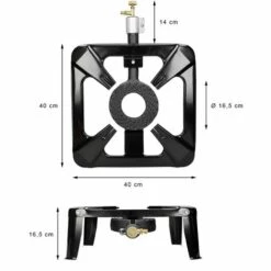 ECD GERMANY Réchaud Gaz Avec 4 Pieds Brûleur Tabouret De Gaz Tuyau En Propane 100 Cm -Pas Cher Réchaud Boutique 20334323 4