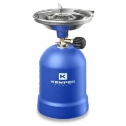 Kemper Cuisinière à Gaz Avec Protection Contre Le Vent 1200 Watt Bleu Avec Réservoir De Gaz -Pas Cher Réchaud Boutique 22010038 4