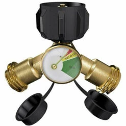 ASUPERMALL Propane Y-Splitter Adaptateur Avec Jauge 2 Adaptateur Way Lp Bbq Au Gaz T Connecteur