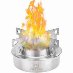 AOTU Rechaud-Vent Poele En Acier Inoxydable Alcool Poele Avec Croix Stands, At6388