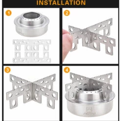 AOTU Rechaud-Vent Poele En Acier Inoxydable Alcool Poele Avec Croix Stands, At6388 -Pas Cher Réchaud Boutique 23189591 5