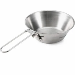 Lixada Bol En Acier Inoxydable Avec Poignee Pliable Pour Camping En Plein Air Randonnee Pedestre De Pique-Nique, Acier Inoxydable