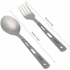 LIXADA Arts De La Table 2Pcs Titanium Camping Fourchette Cuillere Ultra Light Outdoor Couverts Pour Pique-Nique Randonnee Pedestre Voyage Cuisine, Fourchette Cuillere -Pas Cher Réchaud Boutique 23190810 5