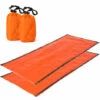 ASUPERMALL 2 Pcs Couverture D'Urgence Avec Compression Sac Portable Couchage D'Urgence Leger Sac Pour Camping Voyage Randonnee Pedestre, Orange