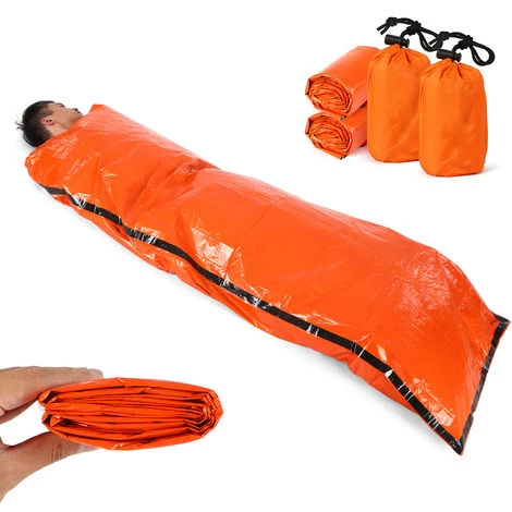 ASUPERMALL 2 Pcs Couverture D'Urgence Avec Compression Sac Portable Couchage D'Urgence Leger Sac Pour Camping Voyage Randonnee Pedestre, Orange 4 ASUPERMALL 2 Pcs Couverture D'Urgence Avec Compression Sac Portable Couchage D'Urgence Leger Sac Pour Camping Voyage Randonnee Pedestre, Orange – Image 2