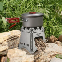 Lixada Compact Deployante En Titane Poele A Bois Avec Mini Alcool Cuisiniere Camping En Plein Air De Pique-Nique, Poele A Bois Avec Poele A Alcool -Pas Cher Réchaud Boutique 23193924 3