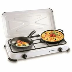 HELIOTRADE Réchaud à Gaz Deux Feux Avec Couvercle - 2600W - Bruleurs En Aciers -Pas Cher Réchaud Boutique 24783829 4