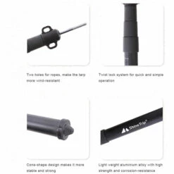 SHINETRIP Support De Marquise Tente Aluminium Gras Salle De Tige, Noir -Pas Cher Réchaud Boutique 27554244 4