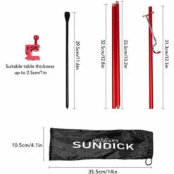 SUNDICK Support De Lampe Pliable En Alliage D'Aluminium D'Eclairage De Camping Exterieur Portable Avec Prise De Terre Rouge -Pas Cher Réchaud Boutique 28358105 4