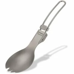 TOMSHOO Fourchette Et Cuillere Pliantes En Titane Pur, Sablees