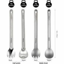 LIXADA Ensemble De Fourchette Et Cuillere A Long Manche Exterieur Portable, Vaisselle De Pique-Nique De Camping Mat -Pas Cher Réchaud Boutique 31032817 4