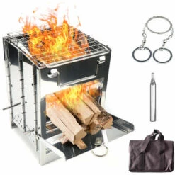ASUPERMALL Poele A Bois Pliant, Seche-Cheveux, Kit De Scie A Fil, Mini Gril Et Sac A Dos -Pas Cher Réchaud Boutique 31044165 3