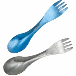 ASUPERMALL Cuillere Et Fourchette Ultra-Legeres A Double Usage, Equipement De Camping Portable 2 En 1, Couleur Titane (Sans Sac) -Pas Cher Réchaud Boutique 32921534 3