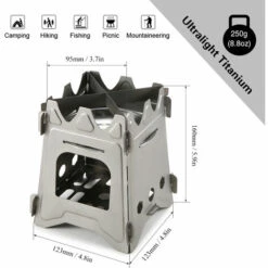 Rechaud D'exterieur, Poele A Bois D'epissure En Titane Lixada + Plateau A Alcool En Acier Inoxydable -Pas Cher Réchaud Boutique 33109457 5