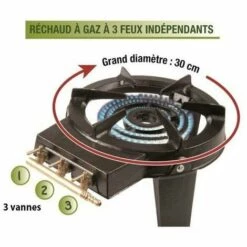 BETTERLIFE Réchaud à Gaz En Fonte 3 Robinets Laiton -Pas Cher Réchaud Boutique 33436118 5