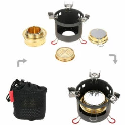 Alocs Cuisiniere A Alcool Liquide Solide Poele Coupe-vent Exterieur Poele Portable Rechaud De Camping Exterieur -Pas Cher Réchaud Boutique 33481347 4