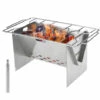 LIXADA Rechaud A Bois De Camping, Rechaud A Dos En Acier Inoxydable Pliant Portable Exterieur Avec Ustensiles De Cuisson Et Soufflet