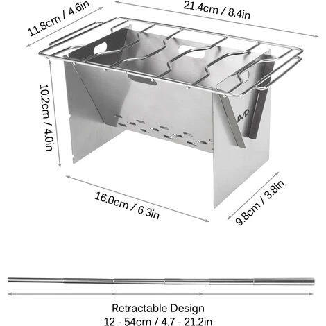 LIXADA Rechaud A Bois De Camping, Rechaud A Dos En Acier Inoxydable Pliant Portable Exterieur Avec Ustensiles De Cuisson Et Soufflet 6 LIXADA Rechaud A Bois De Camping, Rechaud A Dos En Acier Inoxydable Pliant Portable Exterieur Avec Ustensiles De Cuisson Et Soufflet – Image 4
