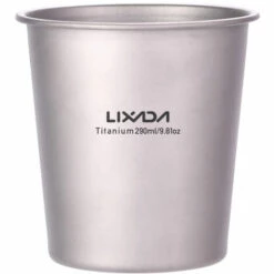 LIXADA Chope A Biere En Titane Leger De 290 Ml, Tasse A The De Jus De Pique-Nique Pour Sac A Dos De Randonnee De Camping En Plein Air, Type Mat