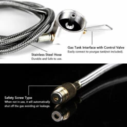 ASUPERMALL Tuyau Adaptateur De Gaz Propane, Tuyau D'Extension De Conversion De Reservoir De Gaz, Tuyau Adaptateur De Cuisiniere A Gaz De Camping, 1M -Pas Cher Réchaud Boutique 34901263 3