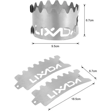 Pare-brise/support De Poele A Alcool En Titane Lixada 6 Pare-brise/support De Poele A Alcool En Titane Lixada – Image 4
