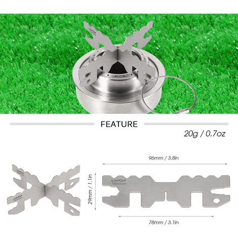 Support En Titane Pour Poele A Alcool Lixada, Type D'outil - Type D'outil 6 Support En Titane Pour Poele A Alcool Lixada, Type D'outil - Type D'outil – Image 4
