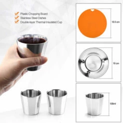 ASUPERMALL Kit D'Ustensiles De Cuisine Et D'Articles Divers De Camping En Plein Air, Adapte Au Pique-Nique De Sac A Dos De Randonnee En Camping, Noir -Pas Cher Réchaud Boutique 35356853 5