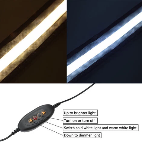 ASUPERMALL Lampe De Camping A Barre Led 1,2 M, Pliable Et Dimmable, Portable Bicolore (Blanc Froid Et Blanc Chaud), Ip65, Adaptee A La Remorque De Camping Auvent De Camping-Car 7 ASUPERMALL Lampe De Camping A Barre Led 1,2 M, Pliable Et Dimmable, Portable Bicolore (Blanc Froid Et Blanc Chaud), Ip65, Adaptee A La Remorque De Camping Auvent De Camping-Car – Image 5