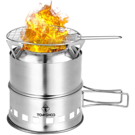 Tomshoo Upgrade Rechaud De Camping Et Rechaud De Randonnee Avec Plaque De Frene En Bois Et Poignee Pliable, Poele A Bois Portable Pliable Coupe-Vent Rechaud A Alcool Compact En Acier Inoxydable Camping En Plein Air Randonnee Pique-Nique Bbq,Gris Fonce 3 Tomshoo Upgrade Rechaud De Camping Et Rechaud De Randonnee Avec Plaque De Frene En Bois Et Poignee Pliable, Poele A Bois Portable Pliable Coupe-Vent Rechaud A Alcool Compact En Acier Inoxydable Camping En Plein Air Randonnee Pique-Nique Bbq,Gris Fonce