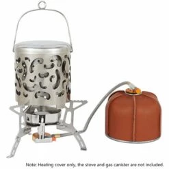 ASUPERMALL Mini Chauffage Exterieur Portable En Acier Inoxydable Camping Poele Tente Couverture Chauffante Pour Randonnee Randonnee Voyage, Argent -Pas Cher Réchaud Boutique 39621434 4