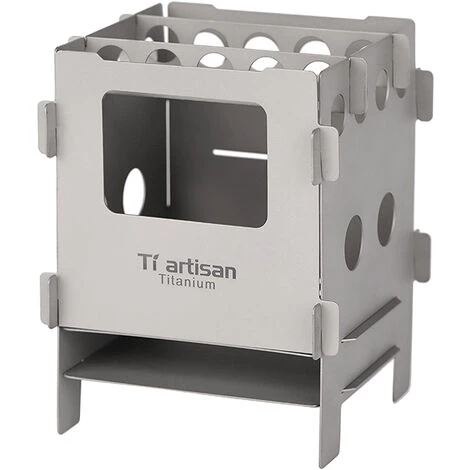 TI ARTISAN Poele A Bois En Titane Pliable Portable Poele De Poche Camping En Plein Air Cuisson Pique-Nique Poele De Randonnee, Titane 3 TI ARTISAN Poele A Bois En Titane Pliable Portable Poele De Poche Camping En Plein Air Cuisson Pique-Nique Poele De Randonnee, Titane