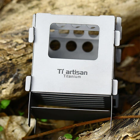 TI ARTISAN Poele A Bois En Titane Pliable Portable Poele De Poche Camping En Plein Air Cuisson Pique-Nique Poele De Randonnee, Titane 6 TI ARTISAN Poele A Bois En Titane Pliable Portable Poele De Poche Camping En Plein Air Cuisson Pique-Nique Poele De Randonnee, Titane – Image 4