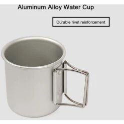 LIXADA Tasse De Cafe De Tasse De The De Tasse D'Eau D'Alliage D'Aluminium De Camping De 250 Ml Avec Des Poignees Pliables Pour Le Camping En Plein Air, La Randonnee, Le Pique-Nique, Noir -Pas Cher Réchaud Boutique 43715078 3